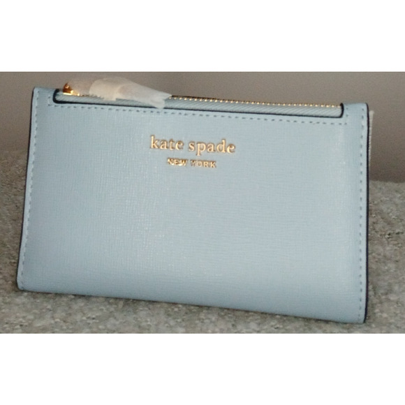 Kate Spade | Harmony Blue | Small Slim | Bifold Wallet Leather - New - Picture 3 of 4
